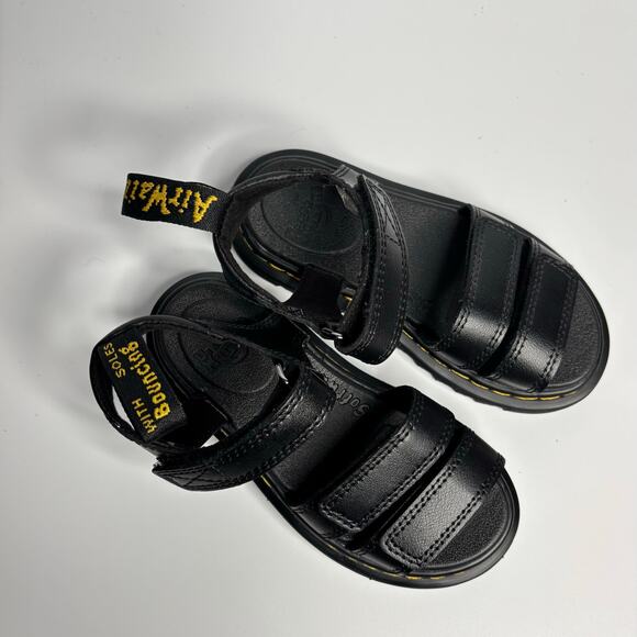 Dr. Martens Junior Klaire Leather Sandals in Black T Lamper - Picture 6 of 9